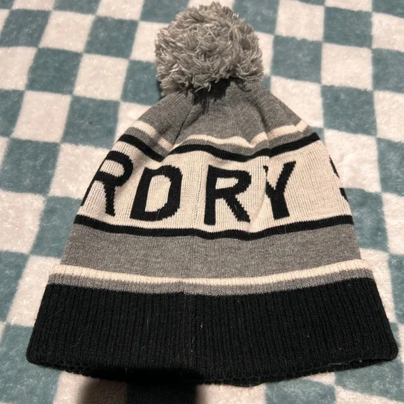 Superdry Charcoal and Black Beanie - Picture 2 of 4